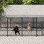 udendørs hundegård med tag 13,14 m² stål