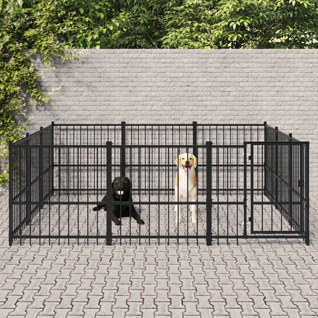 udendørs hundegård 8,47 m² stål