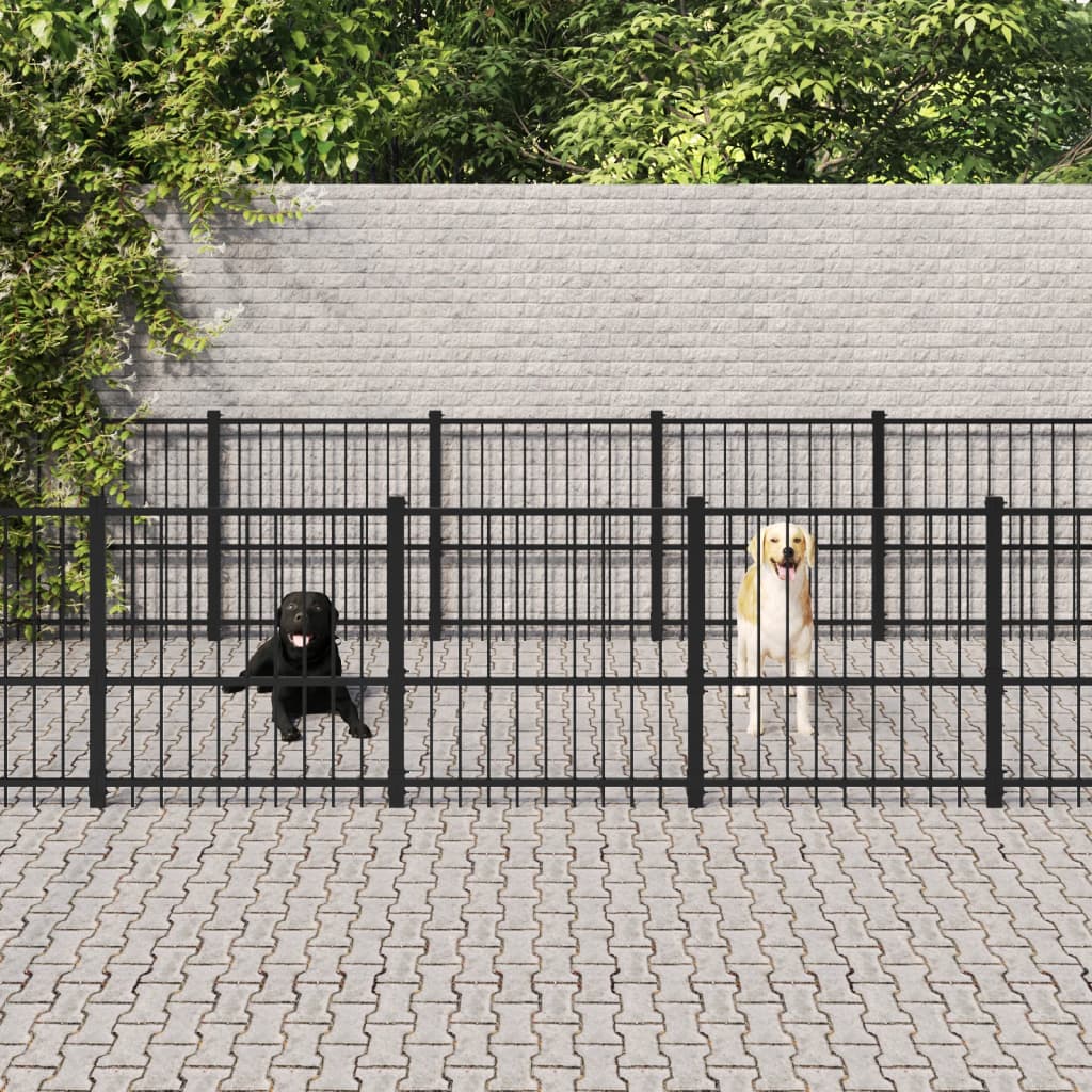 udendørs hundegård 14,11 m² stål