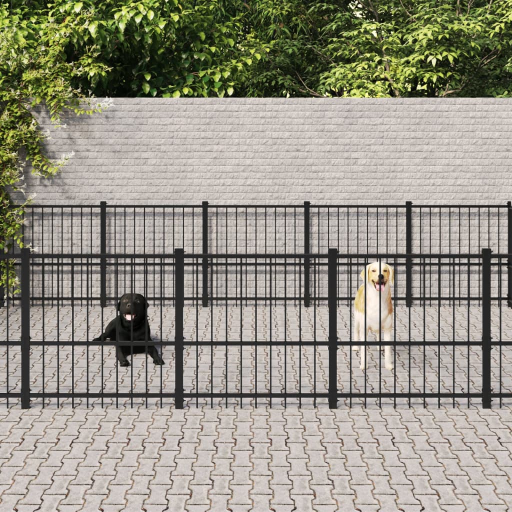udendørs hundebur 26,35 m² stål
