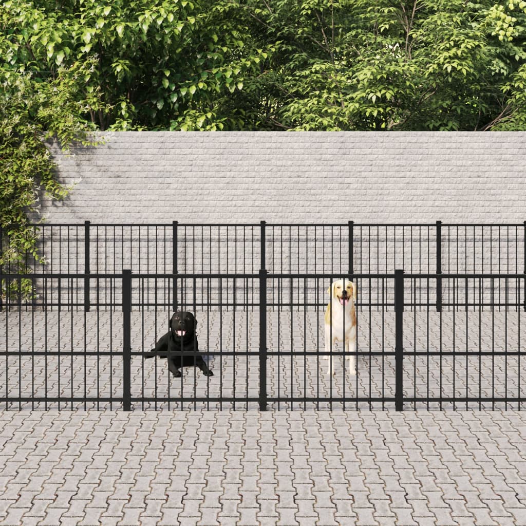 udendørs hundebur 42,34 m² stål