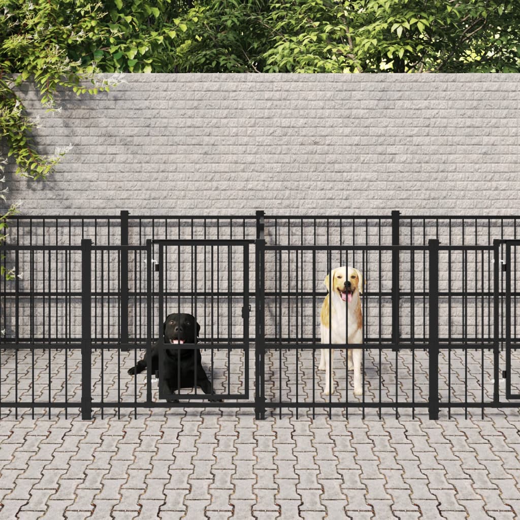 udendørs hundegård 15,02 m² stål