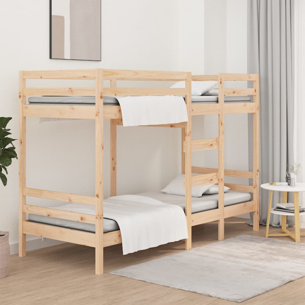 køjeseng uden madras 90x200 cm massivt fyrretræ