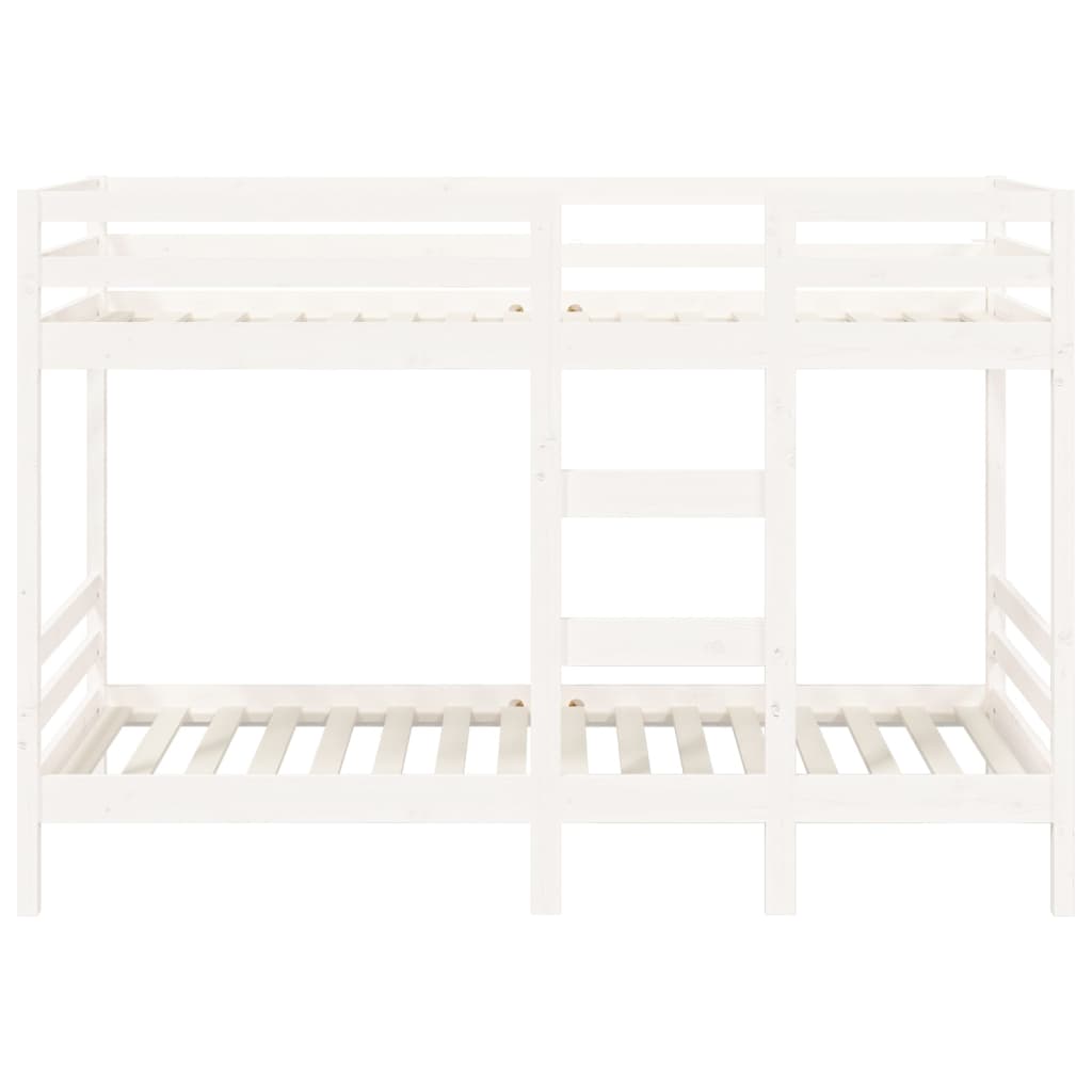 køjeseng 90x200 cm massivt fyrretræ hvid