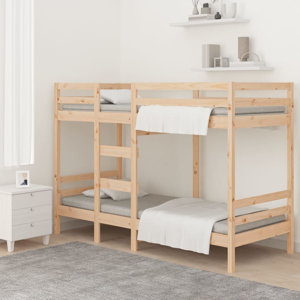 køjeseng uden madras 90x190 cm massivt fyrretræ