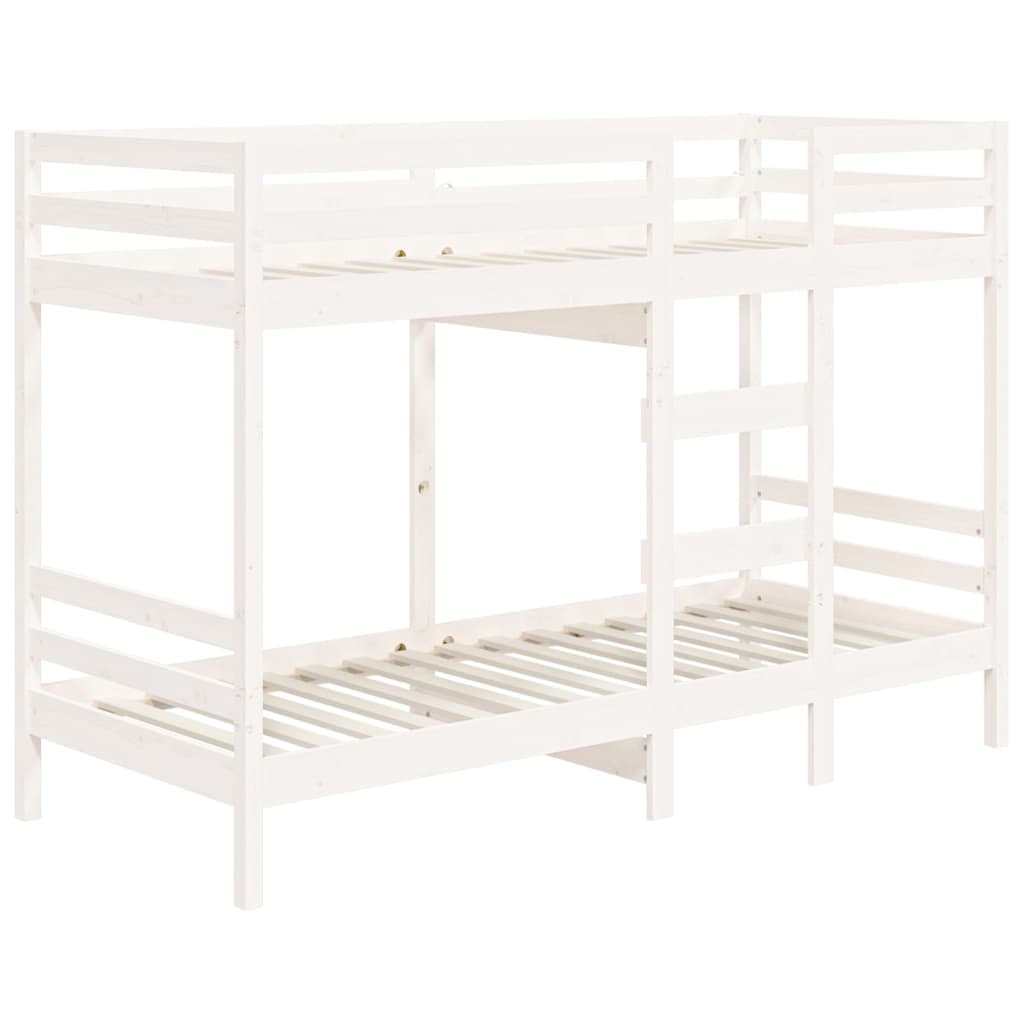 køjeseng 75x190 cm massivt fyrretræ hvid