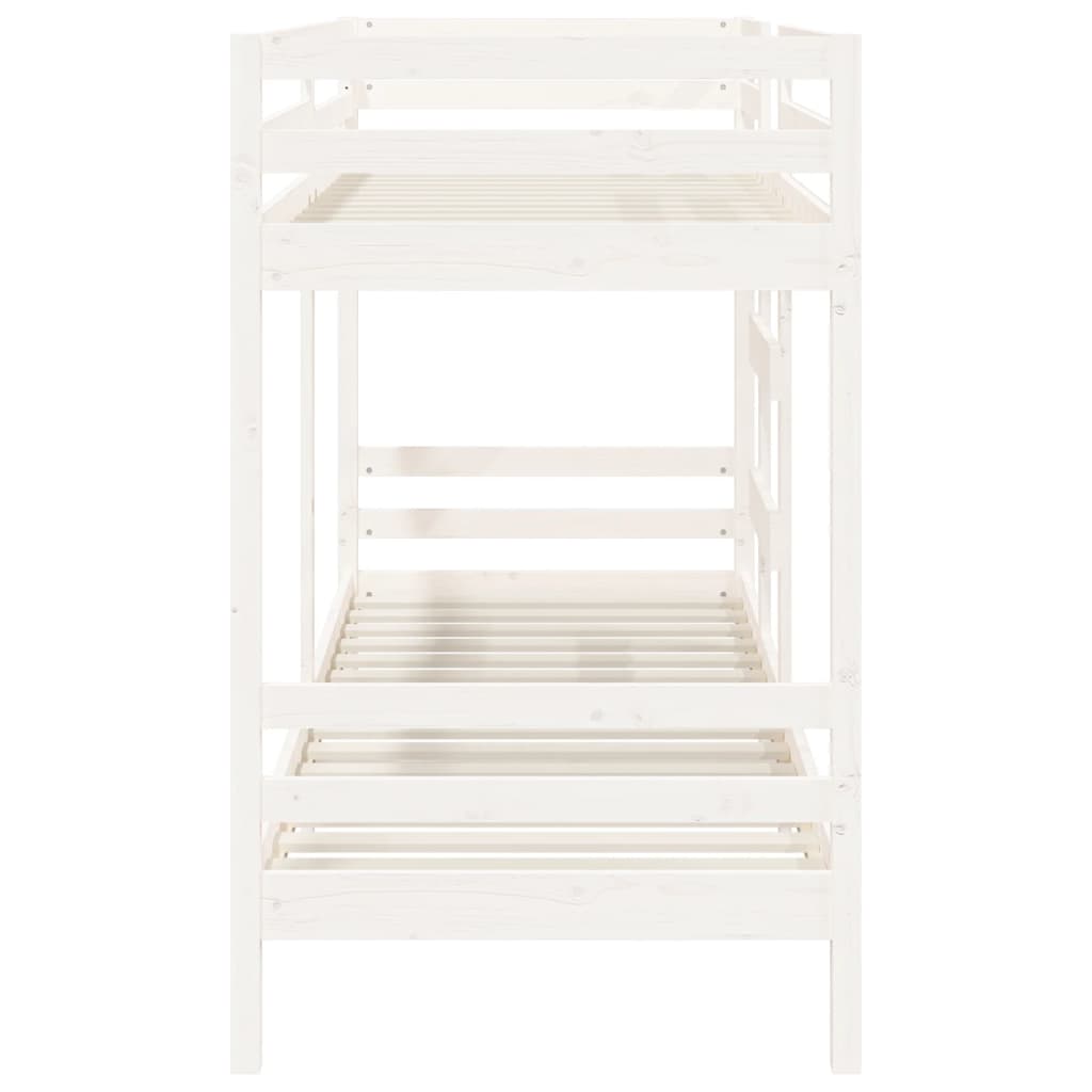 køjeseng 75x190 cm massivt fyrretræ hvid