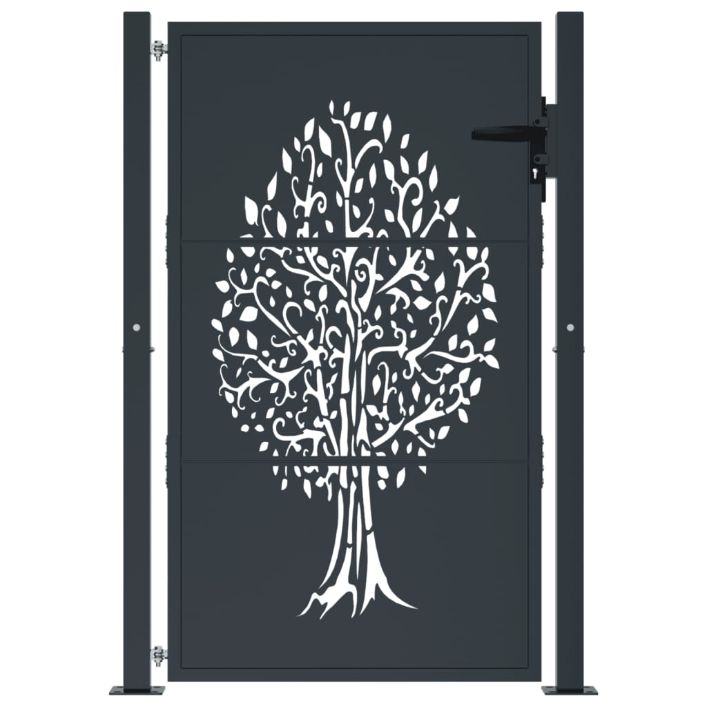 havelåge antracitgrå 100x150 cm ståltrædesign