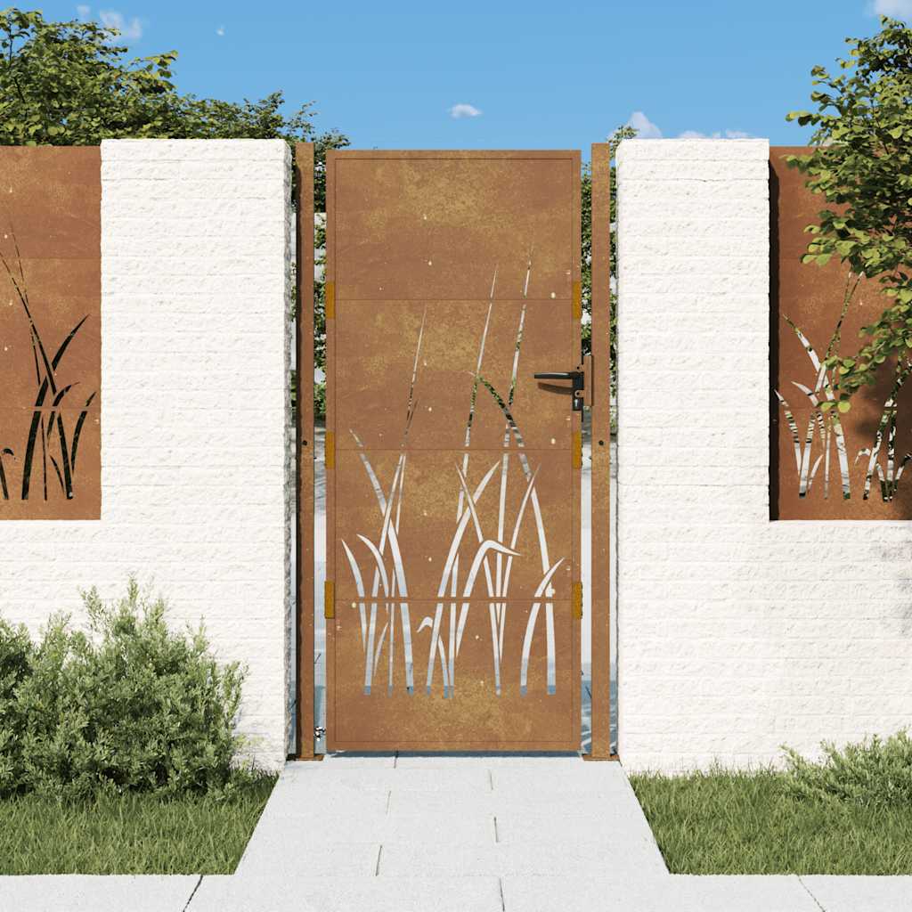havelåge 100x200 cm cortenstål græsdesign