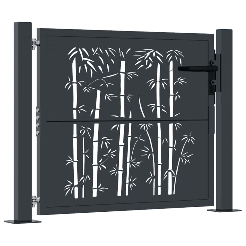 havelåge antracitgrå 100x75 cm stål bambusdesign