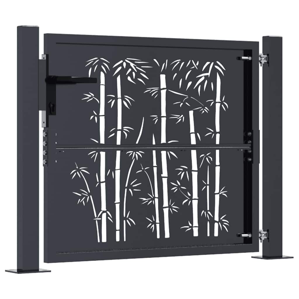 havelåge antracitgrå 100x100 cm stål bambusdesign
