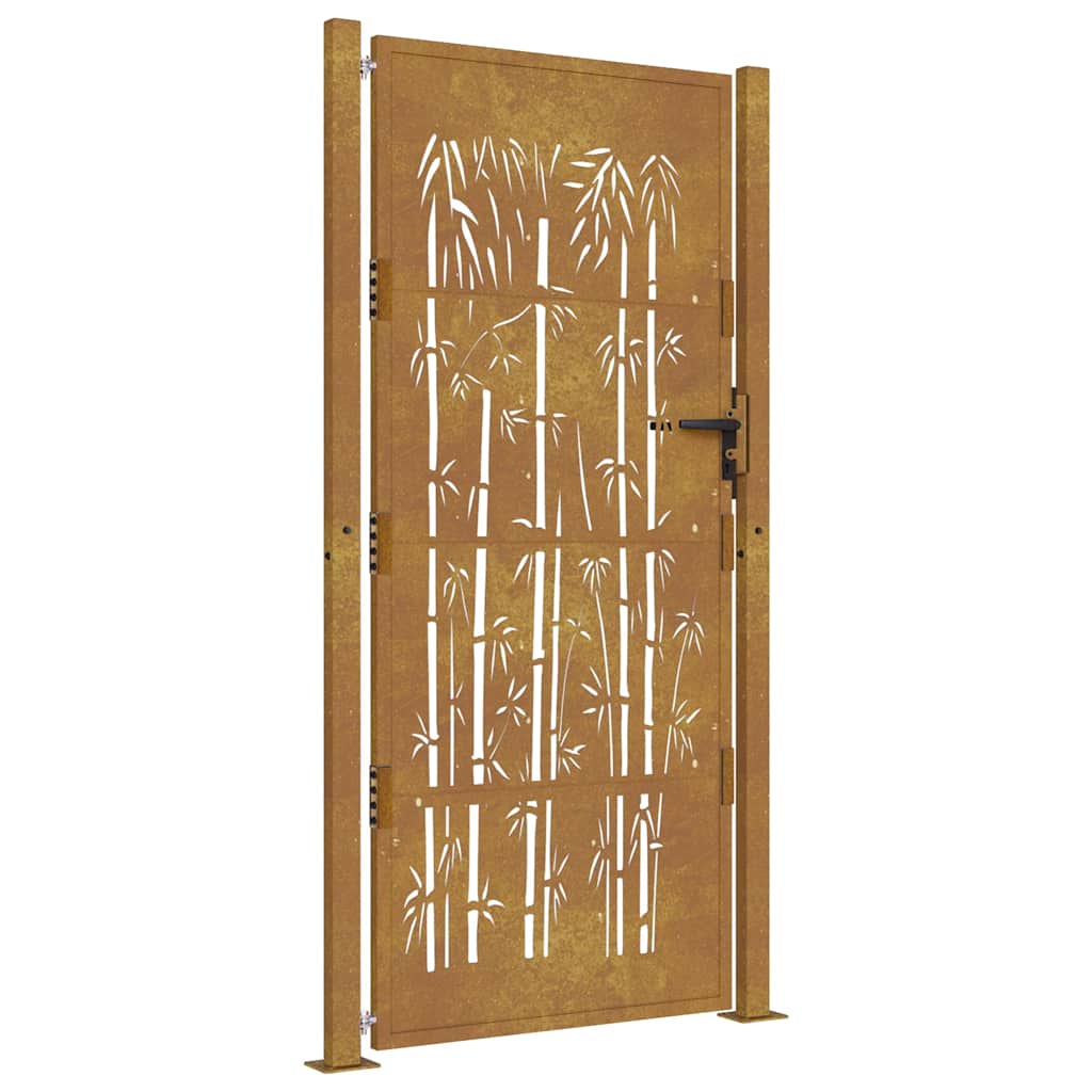 havelåge 100x200 cm cortenstål bambusdesign