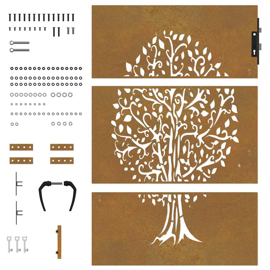 havelåge 85x150 cm cortenstål trædesign