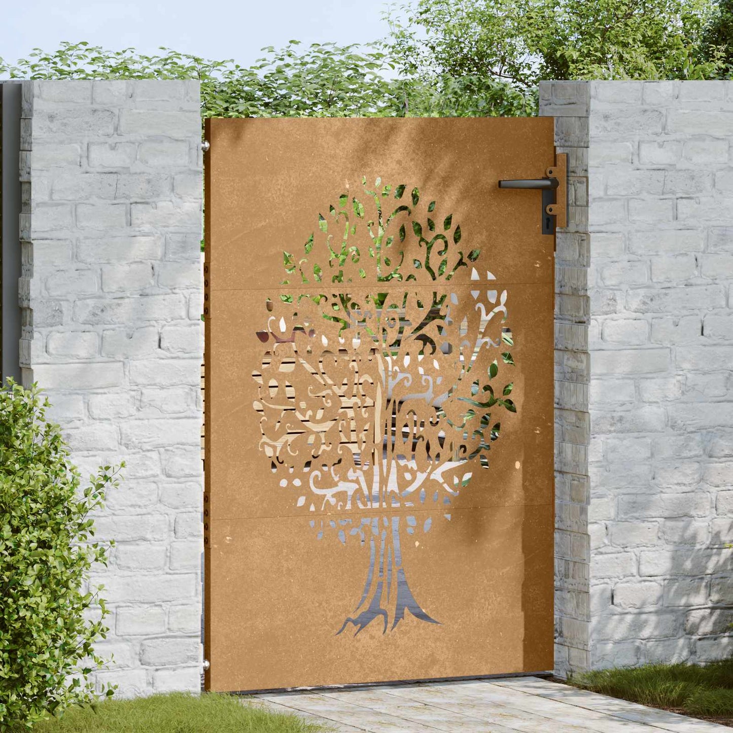 havelåge 85x150 cm cortenstål trædesign
