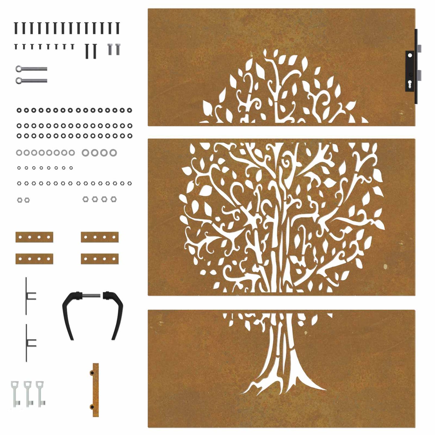 havelåge 85x150 cm cortenstål trædesign