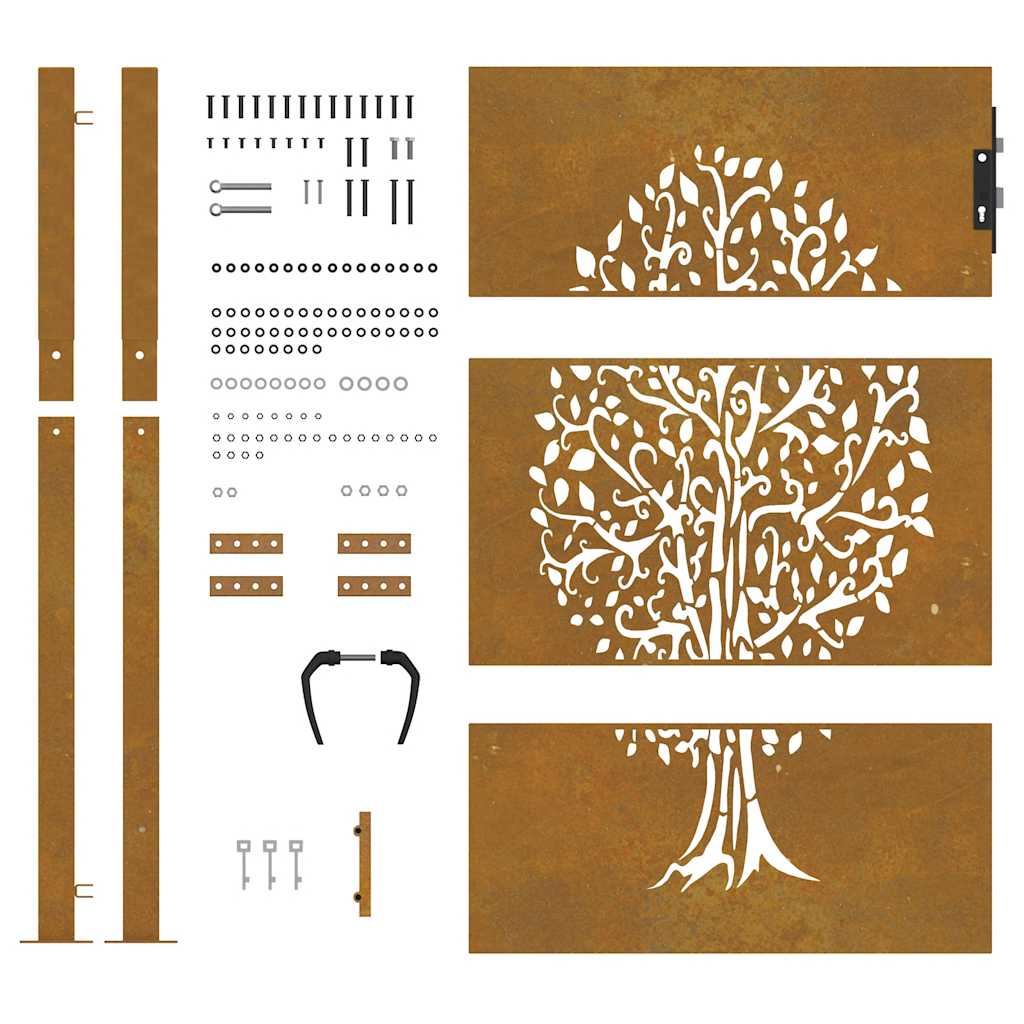 havelåge 100x150 cm cortenstål trædesign