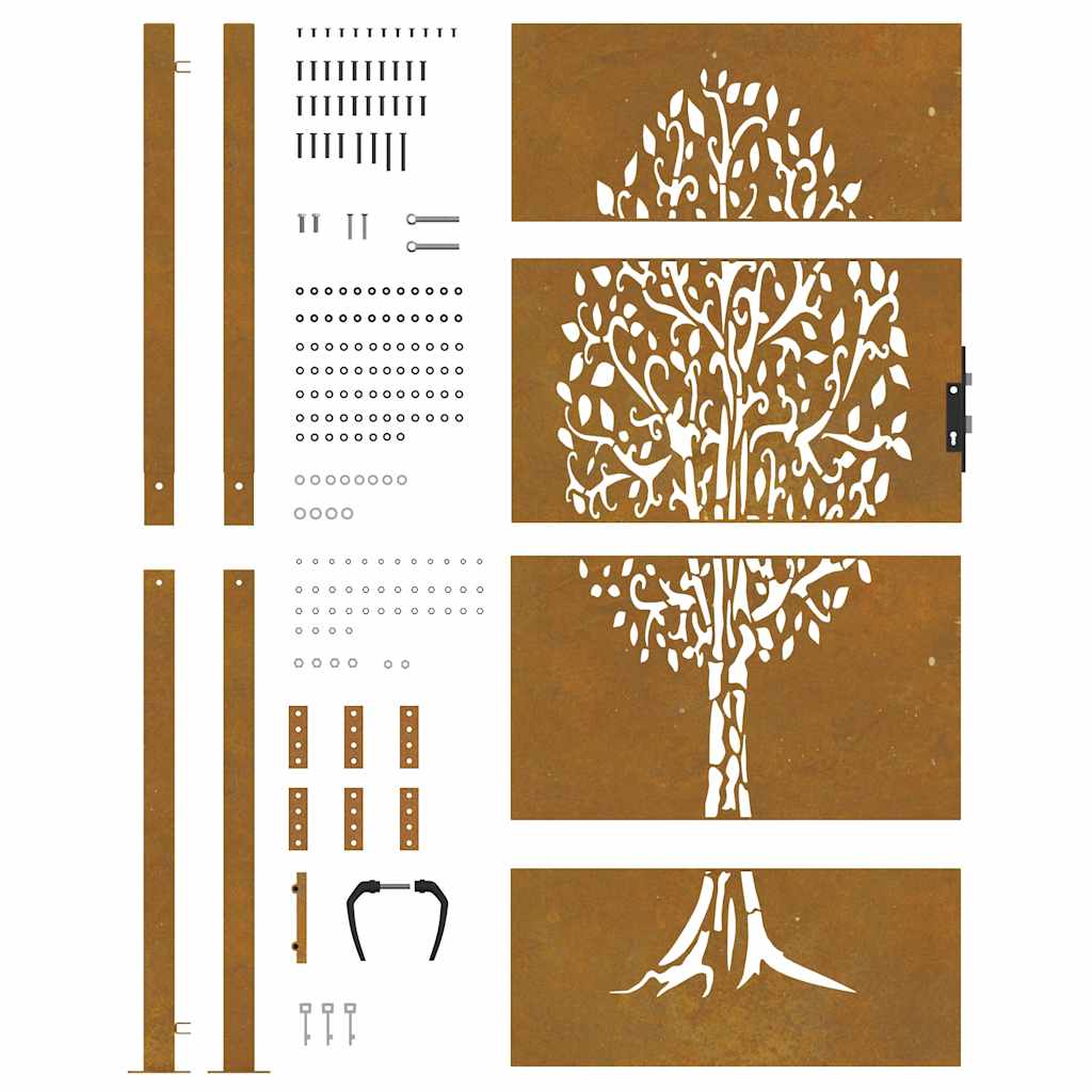 havelåge 100x200 cm cortenstål trædesign
