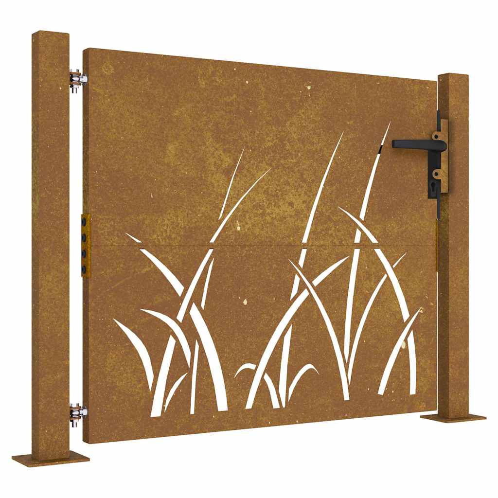 havelåge 100x100 cm cortenstål græsdesign