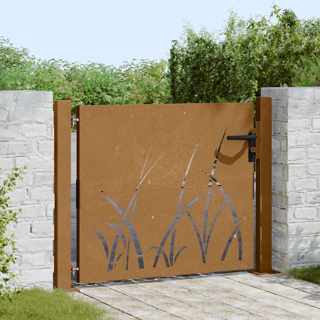 havelåge 100x100 cm cortenstål græsdesign