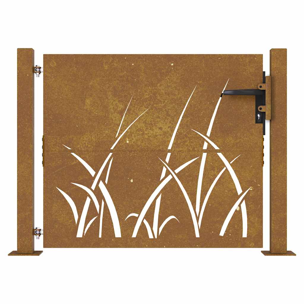 havelåge 100x100 cm cortenstål græsdesign