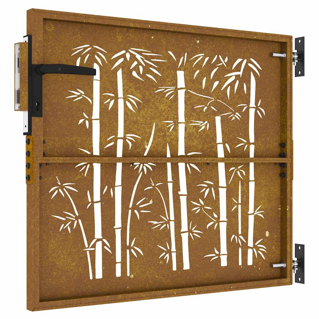 havelåge 85x100 cm cortenstål bambusdesign