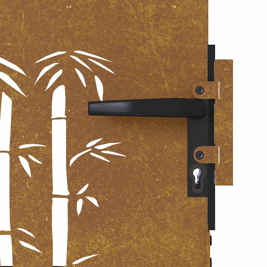 havelåge 85x100 cm cortenstål bambusdesign