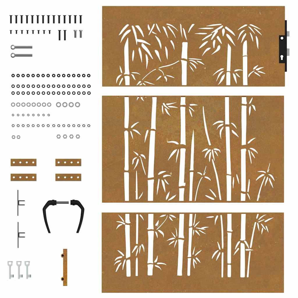havelåge 85x150 cm cortenstål bambusdesign
