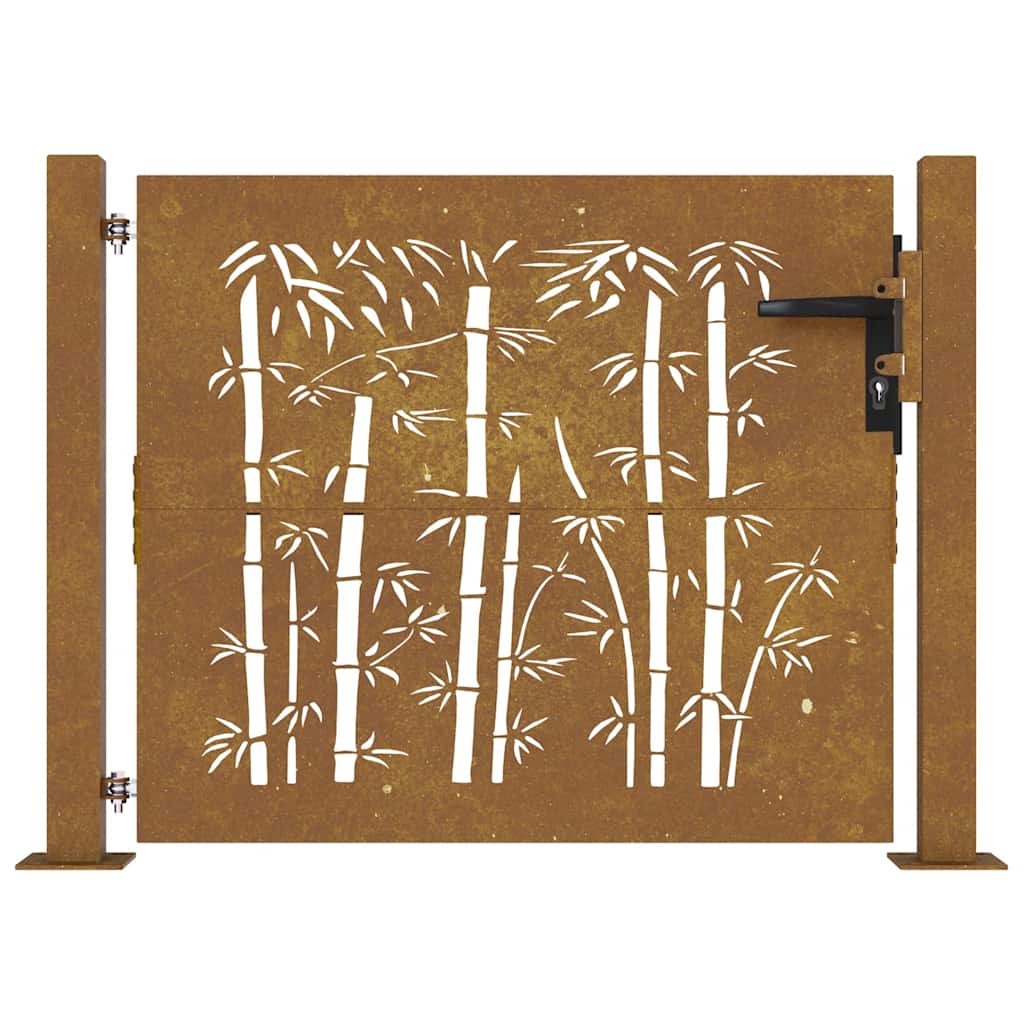 havelåge 100x100 cm cortenstål bambusdesign