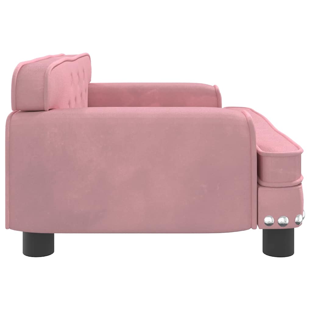 hundeseng 70x45x30 cm velour lyserød