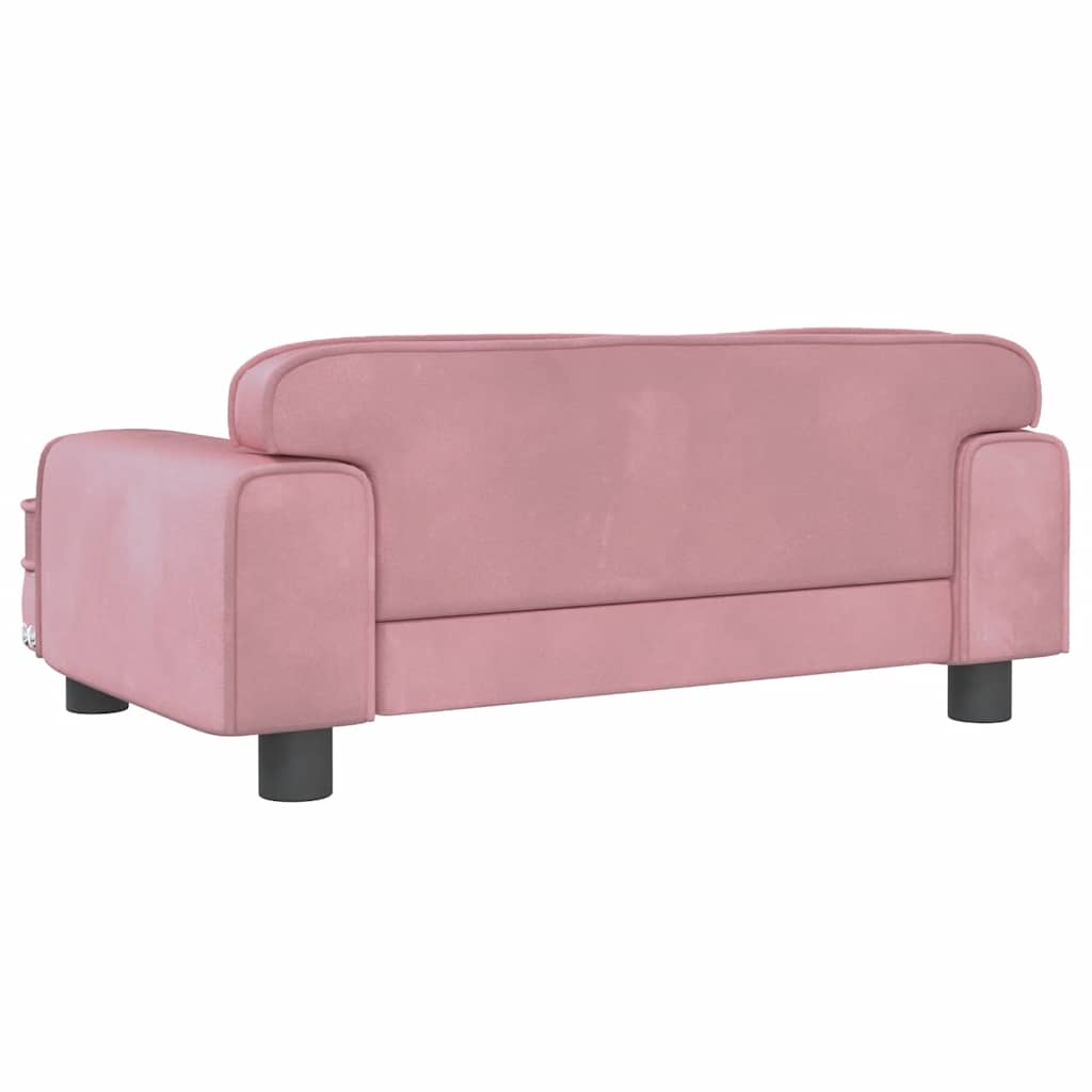 hundeseng 70x45x30 cm velour lyserød