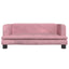 hundeseng 80x45x30 cm velour lyserød