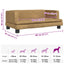 hundeseng 80x45x30 cm velour brun