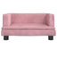 hundeseng 60x40x30 cm velour lyserød