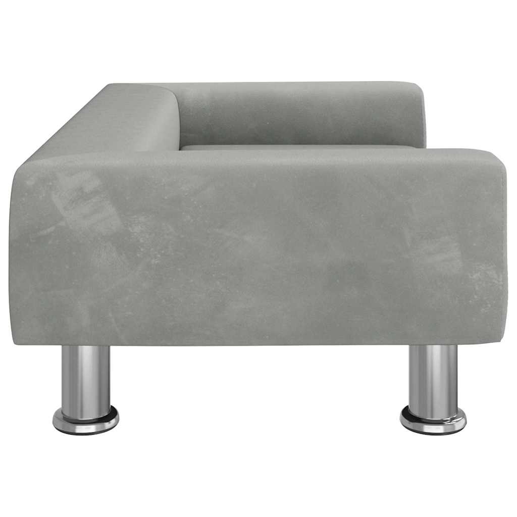 hundeseng 70x45x26,5 cm velour lysegrå