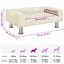 hundeseng 70x45x26,5 cm velour cremefarvet