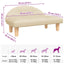hundeseng 70x52x30 cm stof cremefarvet