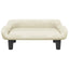 hundeseng 70x40x24 cm velour cremefarvet