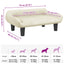 hundeseng 70x40x24 cm velour cremefarvet
