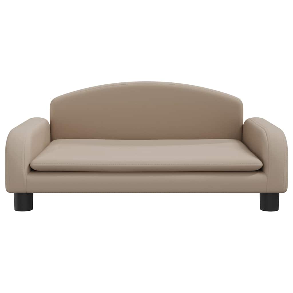 hundeseng 70x45x30 cm kunstlæder cappuccinofarvet