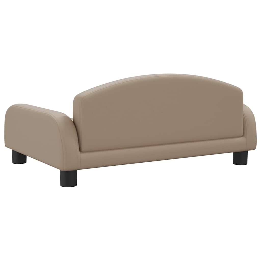 hundeseng 70x45x30 cm kunstlæder cappuccinofarvet