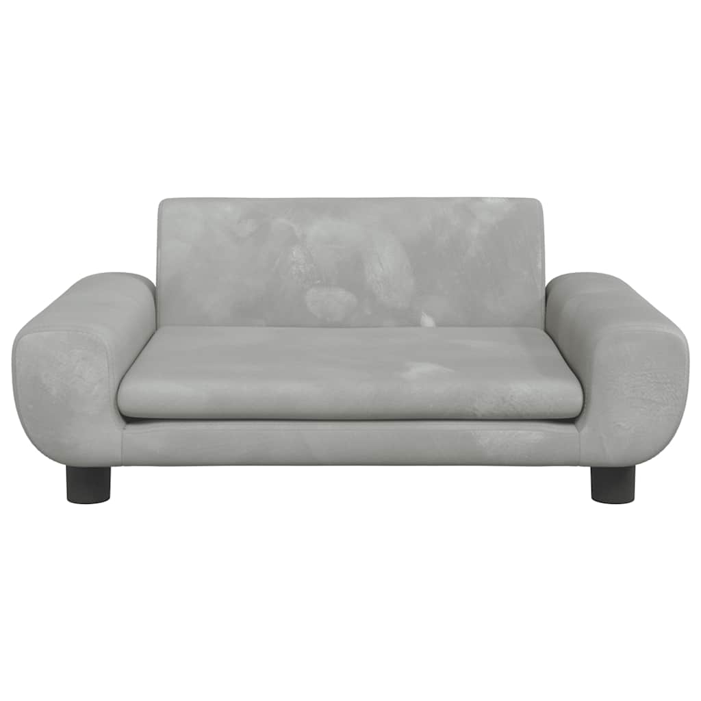 hundeseng 70x45x33 cm velour lysegrå