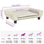 hundeseng 70x48x22 cm velour cremefarvet