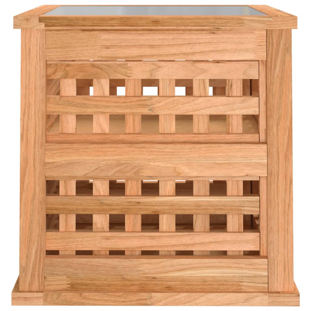 sengebord 34x34x34 cm massivt valnøddetræ