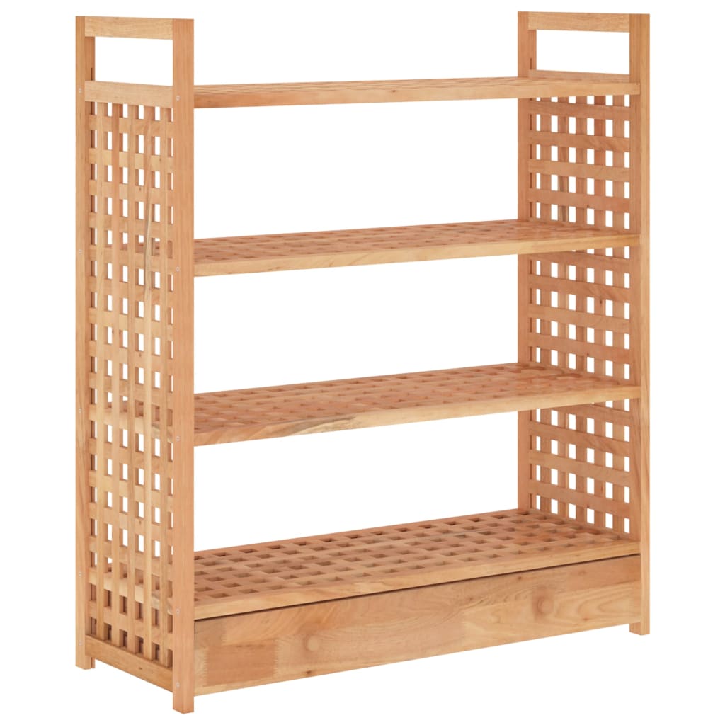 skoreol med skuffe 70x27x81 cm massivt valnøddetræ