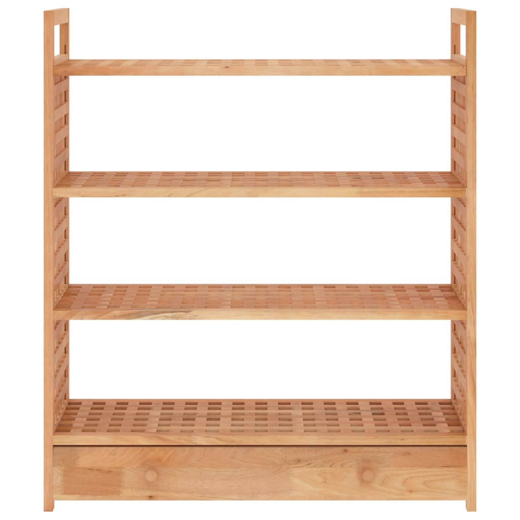 skoreol med skuffe 70x27x81 cm massivt valnøddetræ