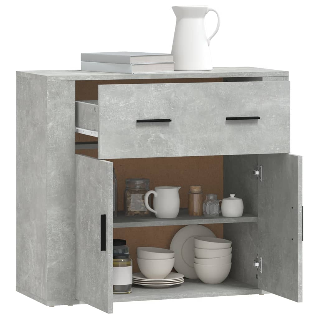 skænk 80x33x70 cm konstrueret træ betongrå