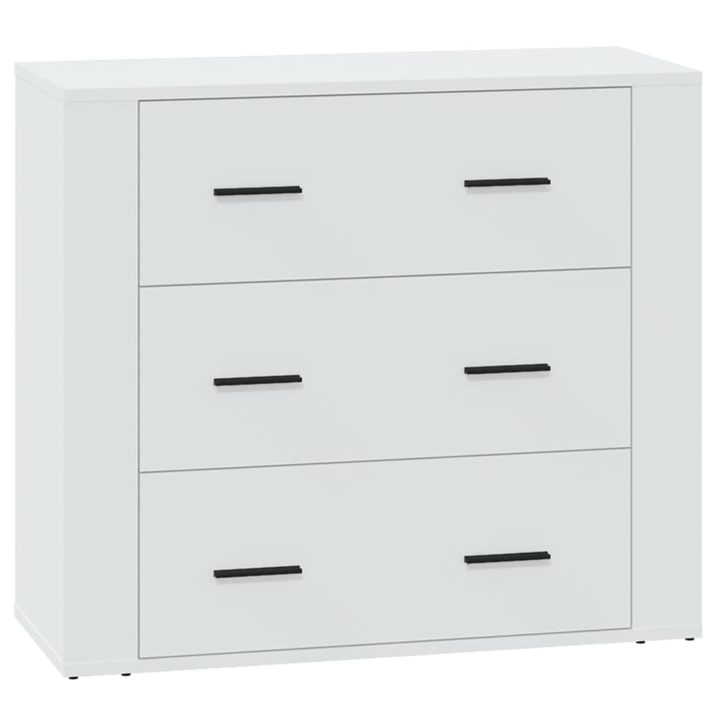 skænk 80x33x70 cm konstrueret træ hvid