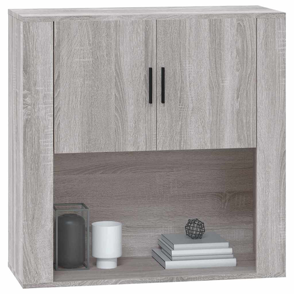 vægskab 80x33x80 cm konstrueret træ grå sonoma-eg