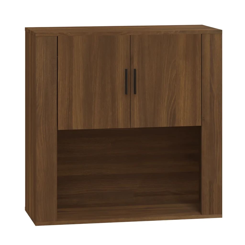 vægskab 80x33x80 cm konstrueret træ brun egetræsfarve