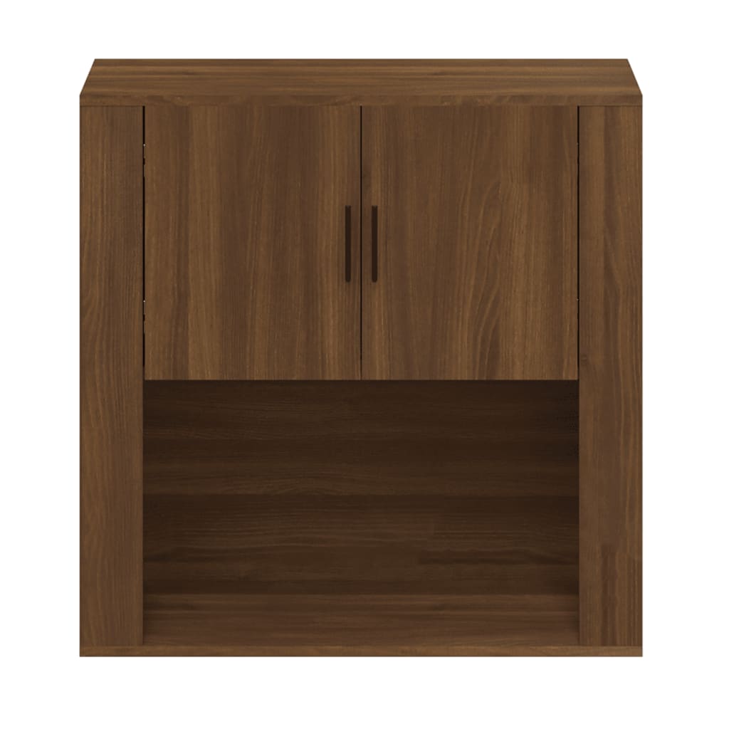 vægskab 80x33x80 cm konstrueret træ brun egetræsfarve